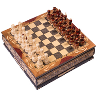 Шахматы резные ручной работы "В ларце" большие 26 см, Мордовия