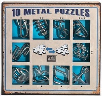 Набор из 10 металлических головоломок (синий) / 10 Metal Puzzles blue set